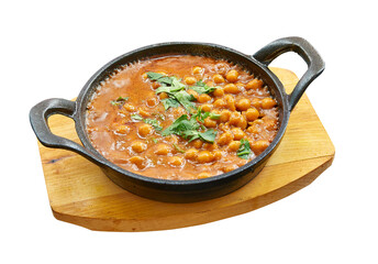 Floating chana masala in little pan