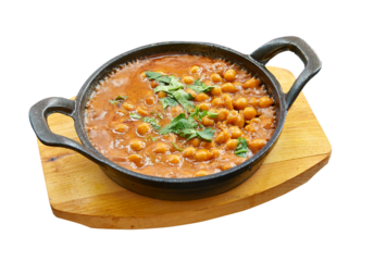 Floating chana masala in little pan
