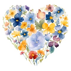 Mothers Day Card Design With Heart-Shaped Flower Watercolor