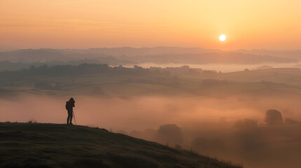 A silhouette of a photographer