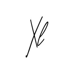 A hand-drawn signature logo design template	