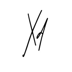 A hand-drawn signature logo design template	