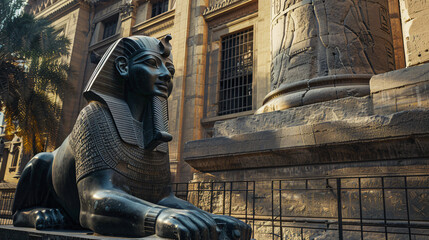 Statue outside the Egyptian Museum.