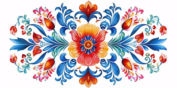 Handcrafted Tatar rosette with vibrant gradients and traditional floral designs on a white backdrop.