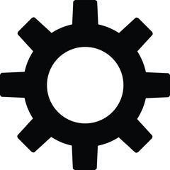 Gear wheel black vector icon