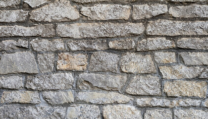 Masonry texture of natural gray stone; wall with a rough surface