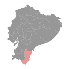 Zamora Chinchipe Province map, administrative division of Ecuador. Vector illustration.