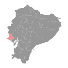 Santa Elena Province map, administrative division of Ecuador. Vector illustration.