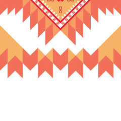 Fototapeta premium Embroidered cross-stitch ethnic fabric Geometric ornament ethnic pattern design. Use for fabric, textile, interior decoration elements, upholstery, and wrapping.