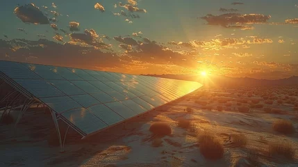 Keuken spatwand met foto Solar energy conversion in desert areas, with high-tech solutions to harness the suns power in challenging environments © MAY
