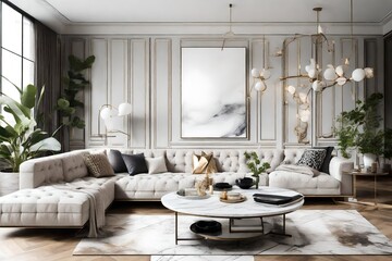 Fototapeta na wymiar modern living room with luxury sofa