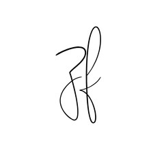A hand-drawn signature logo design template	