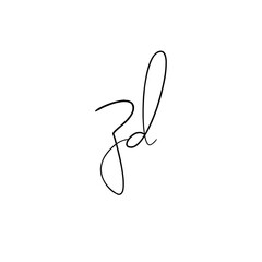A hand-drawn signature logo design template	