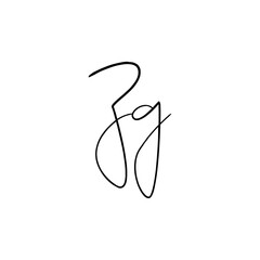 A hand-drawn signature logo design template	