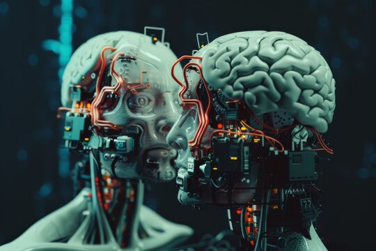 AI Brain Chip ipsp. Artificial Intelligence frontal lobe mind simd axon. Semiconductor vision circuit board cen