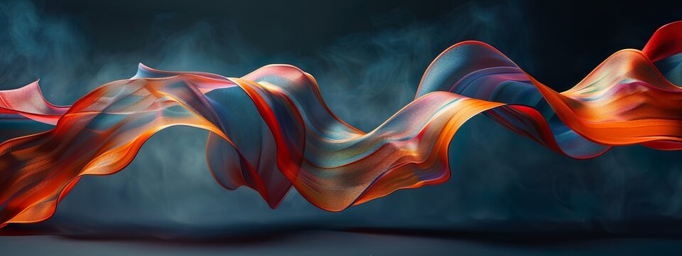 Gold line with shine flow with noise background. M otion curve magic line with gold glitter. AI generate