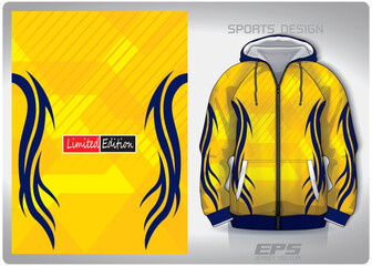 Vector sports hoodie background image.yellow blue diagonal tattoo pattern design, illustration, textile background for sports long sleeve hoodie,jersey hoodie.eps