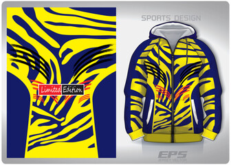 Vector sports hoodie background image.Yellow blue tiger scratch marks pattern design, illustration, textile background for sports long sleeve hoodie,jersey hoodie.eps
