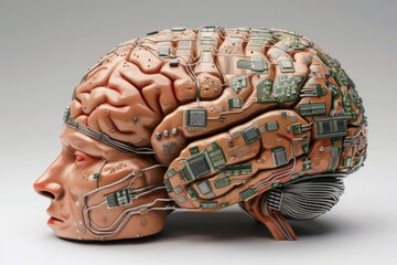 AI Brain Chip cognitive enhancers. Artificial Intelligence gaba mind web development axon. Semiconductor dimm circuit board dmn