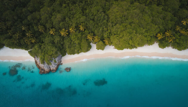 Tropical Paradise Beach Aerial View