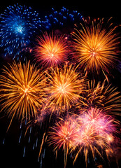 Fototapeta premium beautiful fireworks for the holiday. Selective focus.