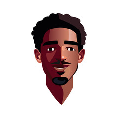 Vector illustration of a bearded man