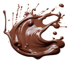 Melted chocolate on transparent background