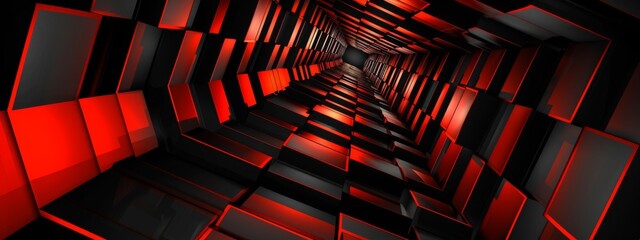 Abstract background geometric black and red