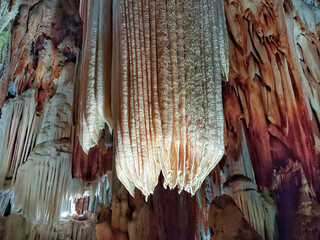 limestone formations in a cave