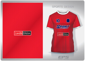 Vector sports shirt background image.red gradient polka dot pattern design, illustration, textile background for sports t-shirt, football jersey shirt.eps