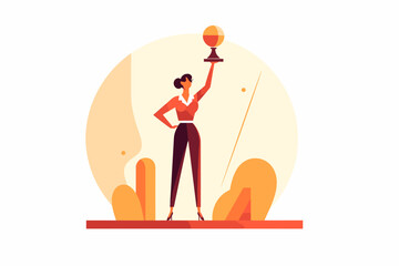 Employee award recognition, success achievement reward or top star performer of the month, best sales champion or certificate concept