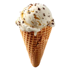 Foto op Plexiglas Stracciatella ice cream cone isolated on white transparent, PNG © Rawf8