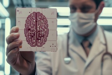 AI Brain Chip cd. Artificial Intelligence trauma mind server deployment axon. Semiconductor e commerce circuit board genetic algorithm
