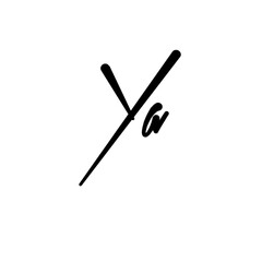 A hand-drawn signature logo design template	