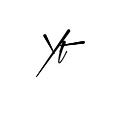 A hand-drawn signature logo design template	