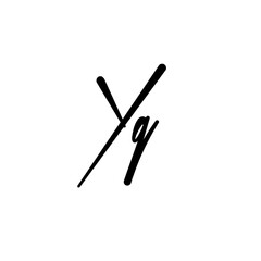 A hand-drawn signature logo design template	