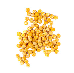 Dry Yellow Peas Isolated, Whole Pea Pile, Raw Legume, Dry Yellow Peas on White Background