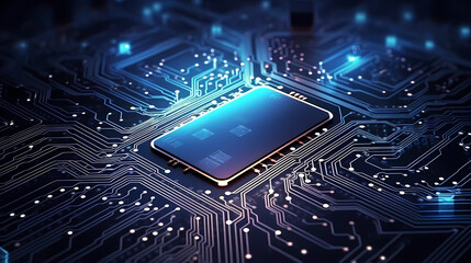Fototapeta premium Circuit board electronic chip or electrical circuit engineering technology concept background