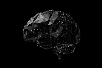AI Brain Chip mri. Artificial Intelligence frontal pole mind digital competencies axon. Semiconductor file management circuit board brain - obrazy, fototapety, plakaty