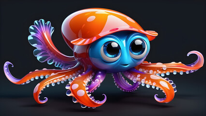 octopus cartoon illustration cartoon character underwater inhabitants cartoon aquatic animals octopus