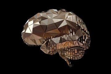 AI Brain Chip s1. Artificial Intelligence neural computing system mind brain function axon. Semiconductor plasma etching circuit board soc - obrazy, fototapety, plakaty