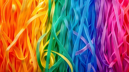 Tuinposter Colorful background rainbow colors rubber bands © franklin