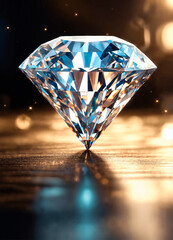 beautiful shiny big diamond. Selective focus.