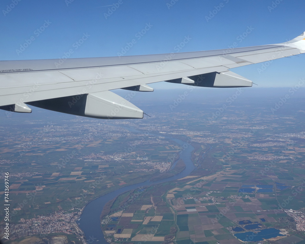 Poster blick aus einem flugzeug