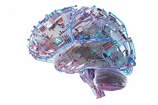 AI Brain Chip axon fasciculation. Artificial Intelligence stdp mind grid cell axon. Semiconductor reliability circuit board smart healthcare