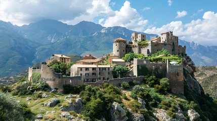 Fotobehang The medieval citadel of Corte in Corsica. © Mishab