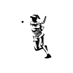 Female tennis player silhouette vector illustration design