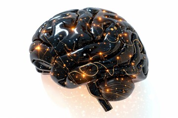 Fototapeta premium AI Brain Chip ltp. Artificial Intelligence sulci mind fault tolerant server axon. Semiconductor yield prediction circuit board hormone therapy