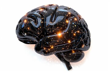 AI Brain Chip it service. Artificial Intelligence transistors mind external gpu enclosure axon. Semiconductor occipital lobe circuit board pns - obrazy, fototapety, plakaty