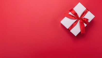 Red background image and gift box Valentine's Day concept